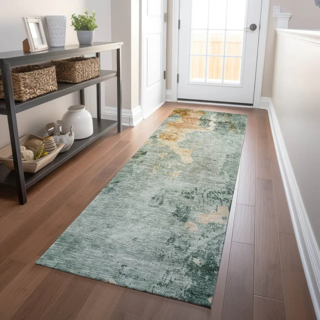 LOOMLAN Rugs Stanley Blue Washable Indoor-Outdoor Rug