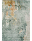 LOOMLAN Rugs Stanley Blue Washable Indoor-Outdoor Rug