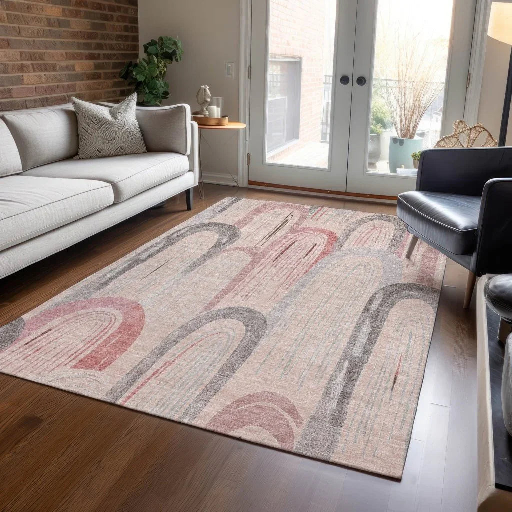 Starave Orange Washable Indoor - Outdoor Rug - LOOMLAN - LOOMLAN Rugs - Outdoor Rugs