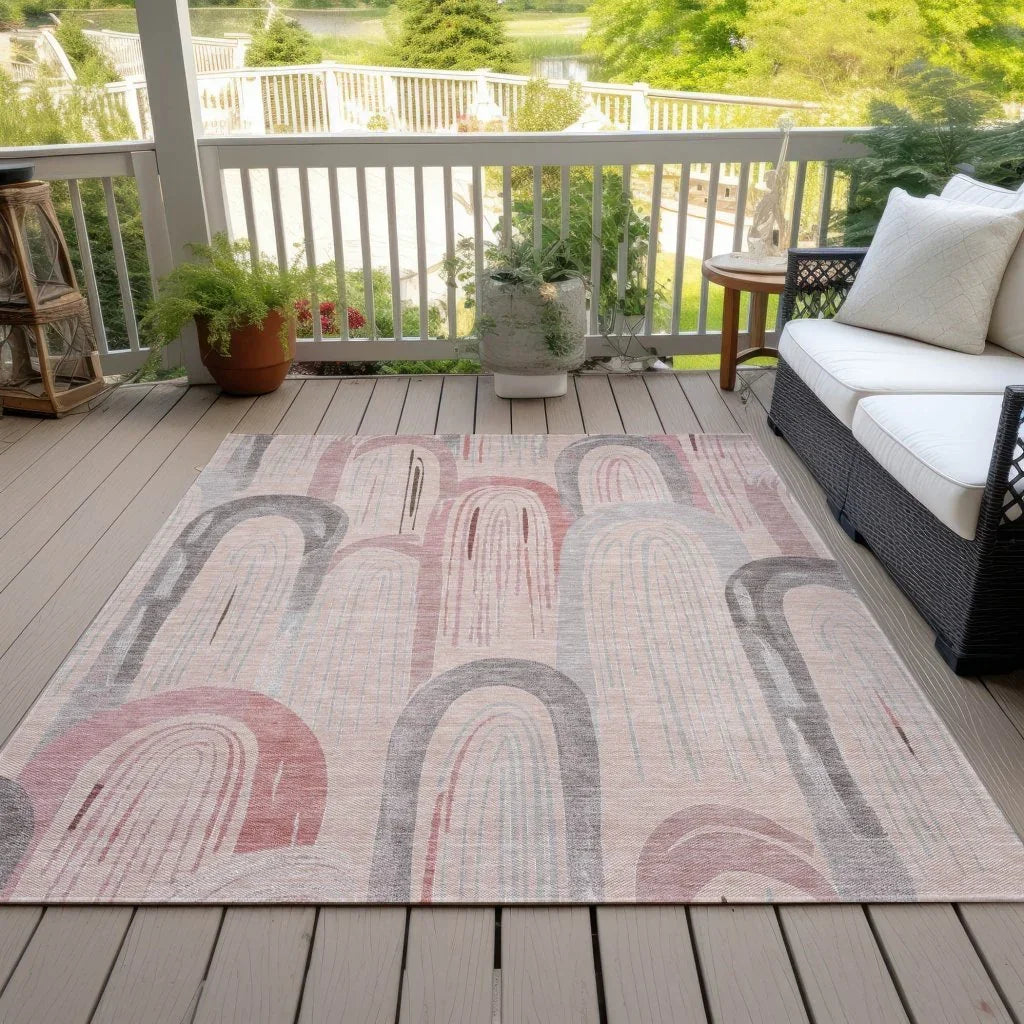 Starave Orange Washable Indoor - Outdoor Rug - LOOMLAN - LOOMLAN Rugs - Outdoor Rugs