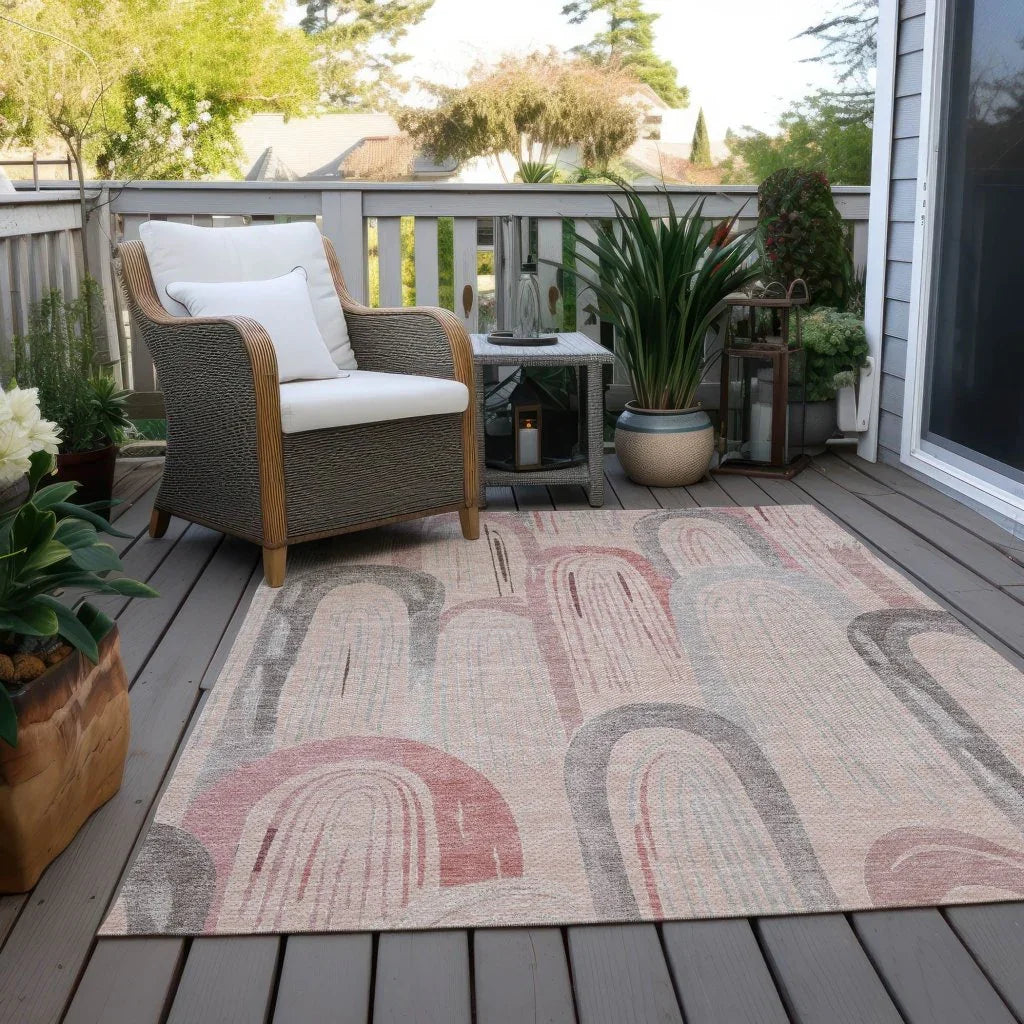 Starave Orange Washable Indoor - Outdoor Rug - LOOMLAN - LOOMLAN Rugs - Outdoor Rugs