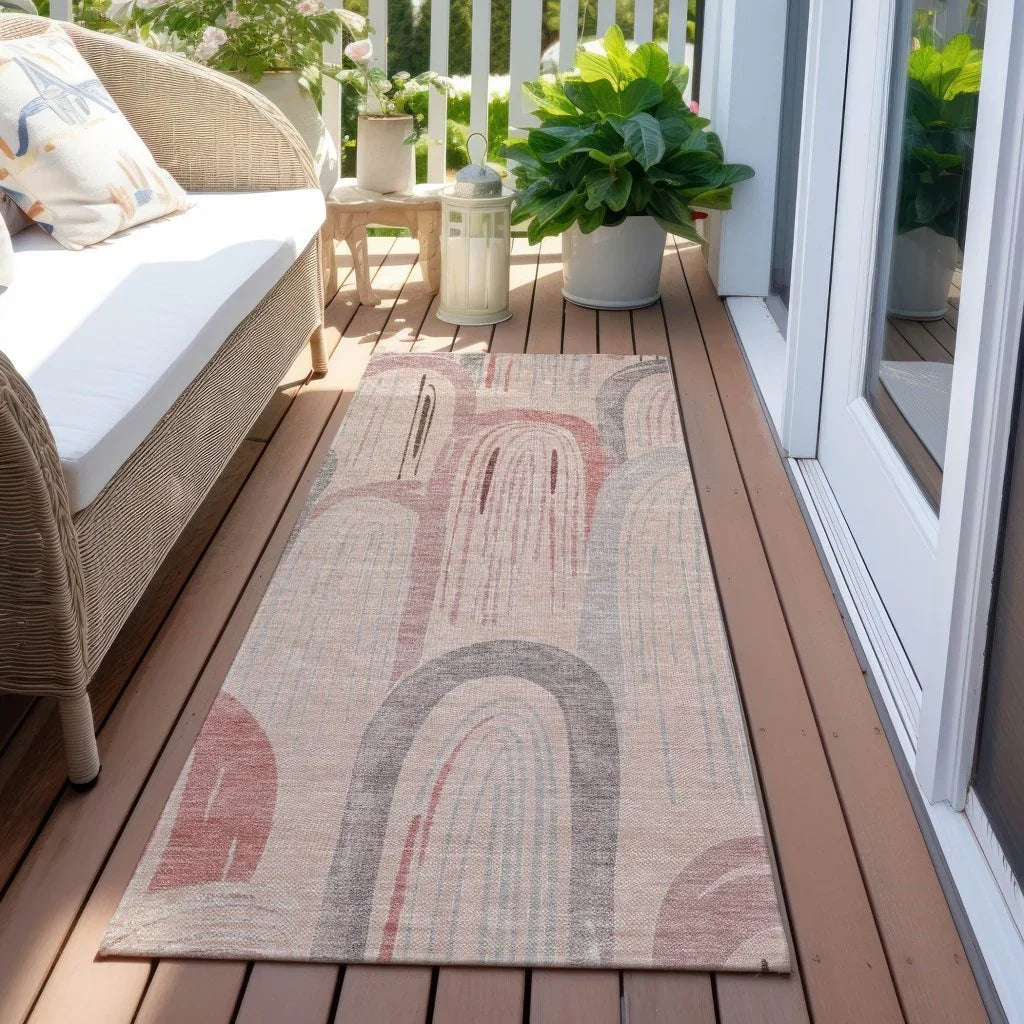 Starave Orange Washable Indoor - Outdoor Rug - LOOMLAN - LOOMLAN Rugs - Outdoor Rugs