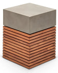 Stecca Alto Fiber Reinforced Concrete Wooden Side Table - LOOMLAN - Urbia - Outdoor Side Tables