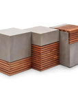 Stecca Alto Fiber Reinforced Concrete Wooden Side Table - LOOMLAN - Urbia - Outdoor Side Tables