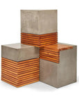 Stecca Alto Fiber Reinforced Concrete Wooden Side Table - LOOMLAN - Urbia - Outdoor Side Tables