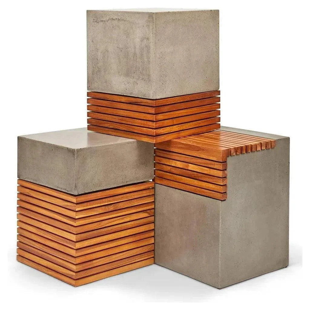 Urbia Stecca Cascata Reinforced Concrete Wooden Side Table