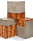 Urbia Stecca Cascata Reinforced Concrete Wooden Side Table