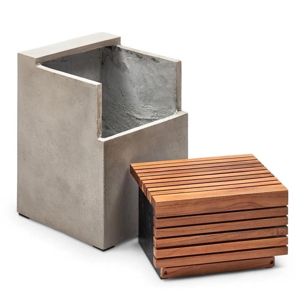 Urbia Stecca Cascata Reinforced Concrete Wooden Side Table