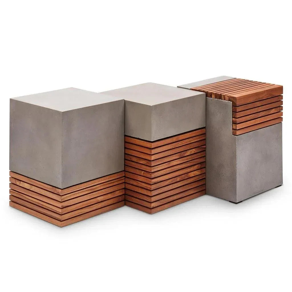 Urbia Stecca Cascata Reinforced Concrete Wooden Side Table