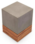 Stecca Corto Reinforced Concrete Wooden Side Table - LOOMLAN - Urbia - Outdoor Side Tables