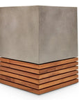 Stecca Corto Reinforced Concrete Wooden Side Table - LOOMLAN - Urbia - Outdoor Side Tables