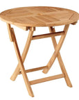 Stella 3PC Round Teak Outdoor Bistro Set Folding Table - LOOMLAN - HiTeak - Outdoor Bistro Sets