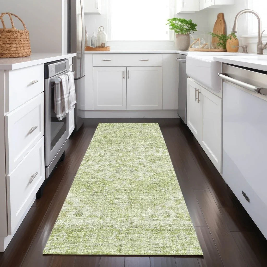 LOOMLAN Rugs Stockholm Green Washable Indoor-Outdoor Rug