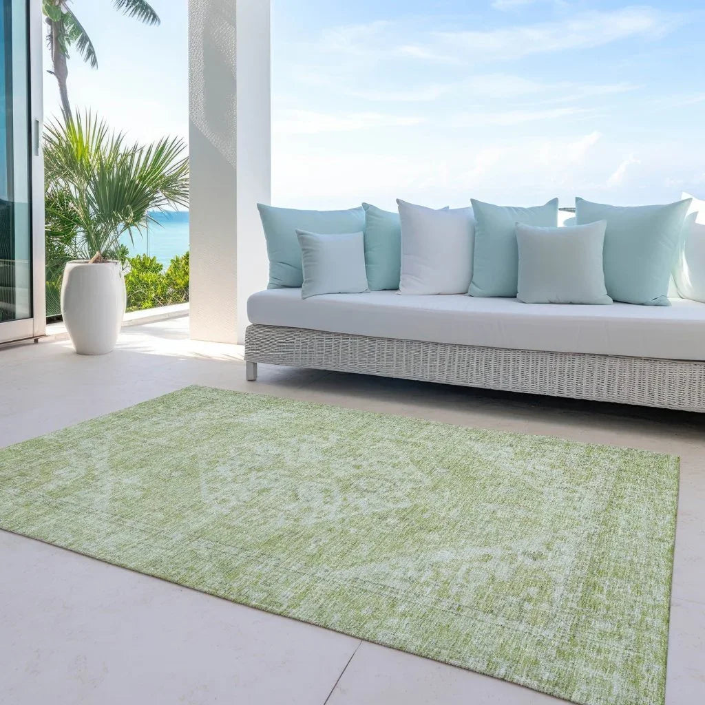 LOOMLAN Rugs Stockholm Green Washable Indoor-Outdoor Rug