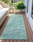 LOOMLAN Rugs Stratora Teal Washable Indoor-Outdoor Rug
