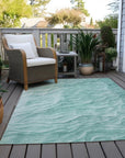 LOOMLAN Rugs Stratora Teal Washable Indoor-Outdoor Rug