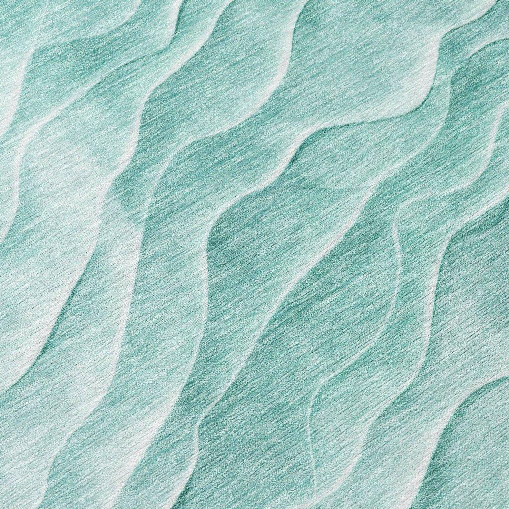 LOOMLAN Rugs Stratora Teal Washable Indoor-Outdoor Rug