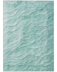 LOOMLAN Rugs Stratora Teal Washable Indoor-Outdoor Rug