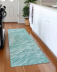 LOOMLAN Rugs Stratora Teal Washable Indoor-Outdoor Rug