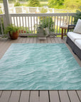 LOOMLAN Rugs Stratora Teal Washable Indoor-Outdoor Rug