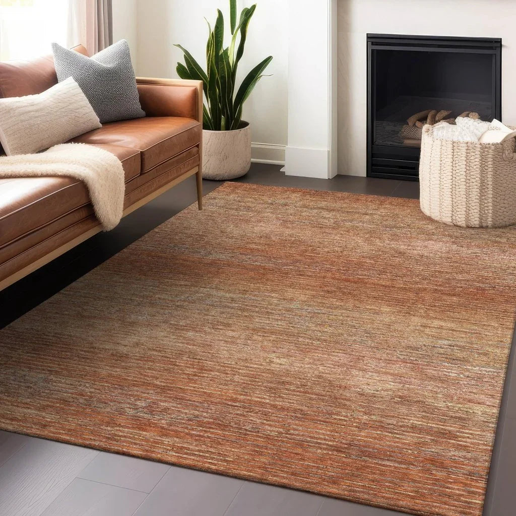 LOOMLAN Rugs Suma Orange Washable Indoor-Outdoor Rug