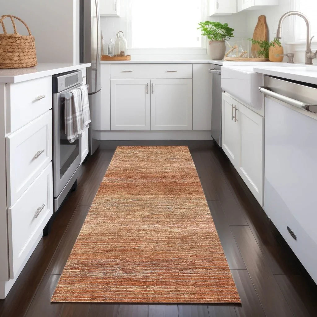 LOOMLAN Rugs Suma Orange Washable Indoor-Outdoor Rug