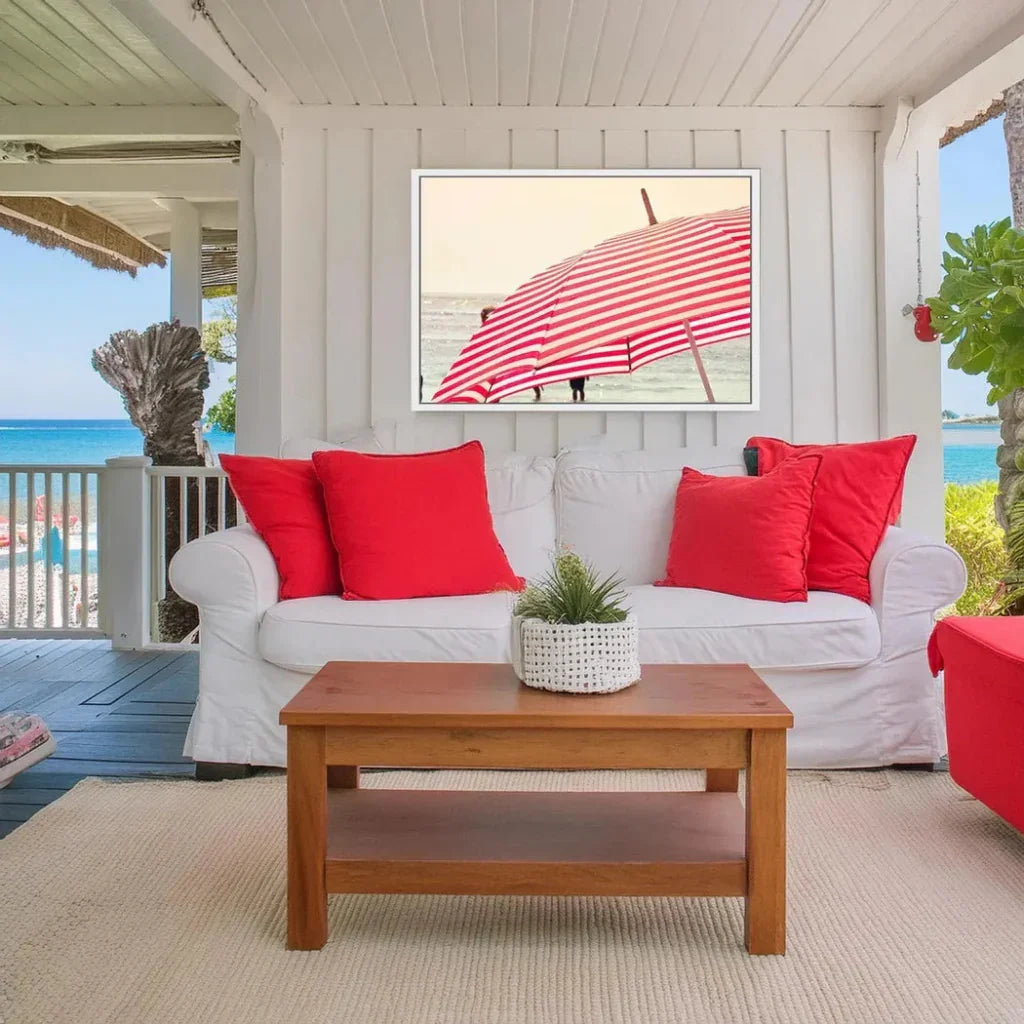 Summer Beach Umbrella d Canvas Wall Art For Living Room - LOOMLAN - LOOMLAN - Canvas Art