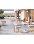 Sunbath Aluminum White Dining Arm Chair 2PC - LOOMLAN - Zuo Modern - Outdoor Dining Chairs