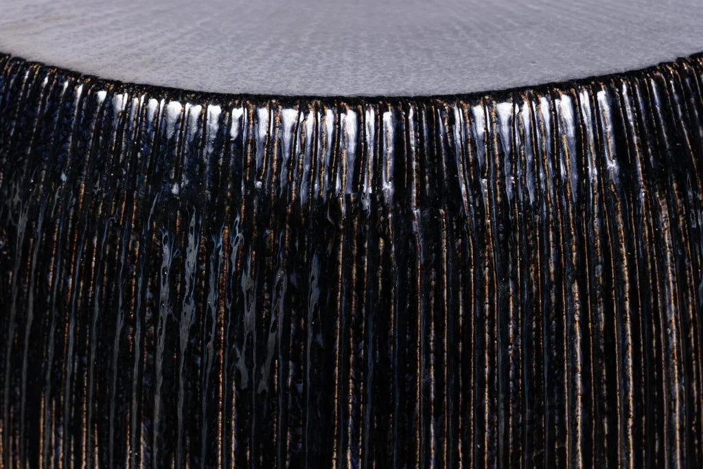 Seasonal Living Sunburst Ceramic Glazed Patio Stool