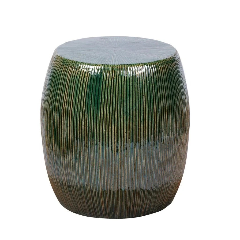 Seasonal Living Sunburst Ceramic Glazed Patio Stool
