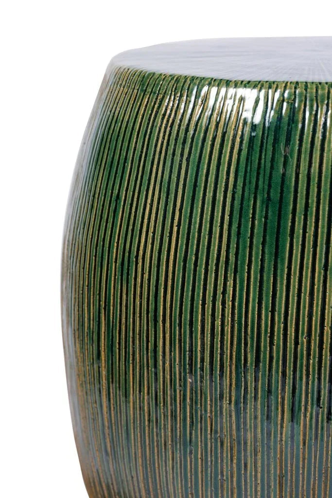 Seasonal Living Sunburst Ceramic Glazed Patio Stool