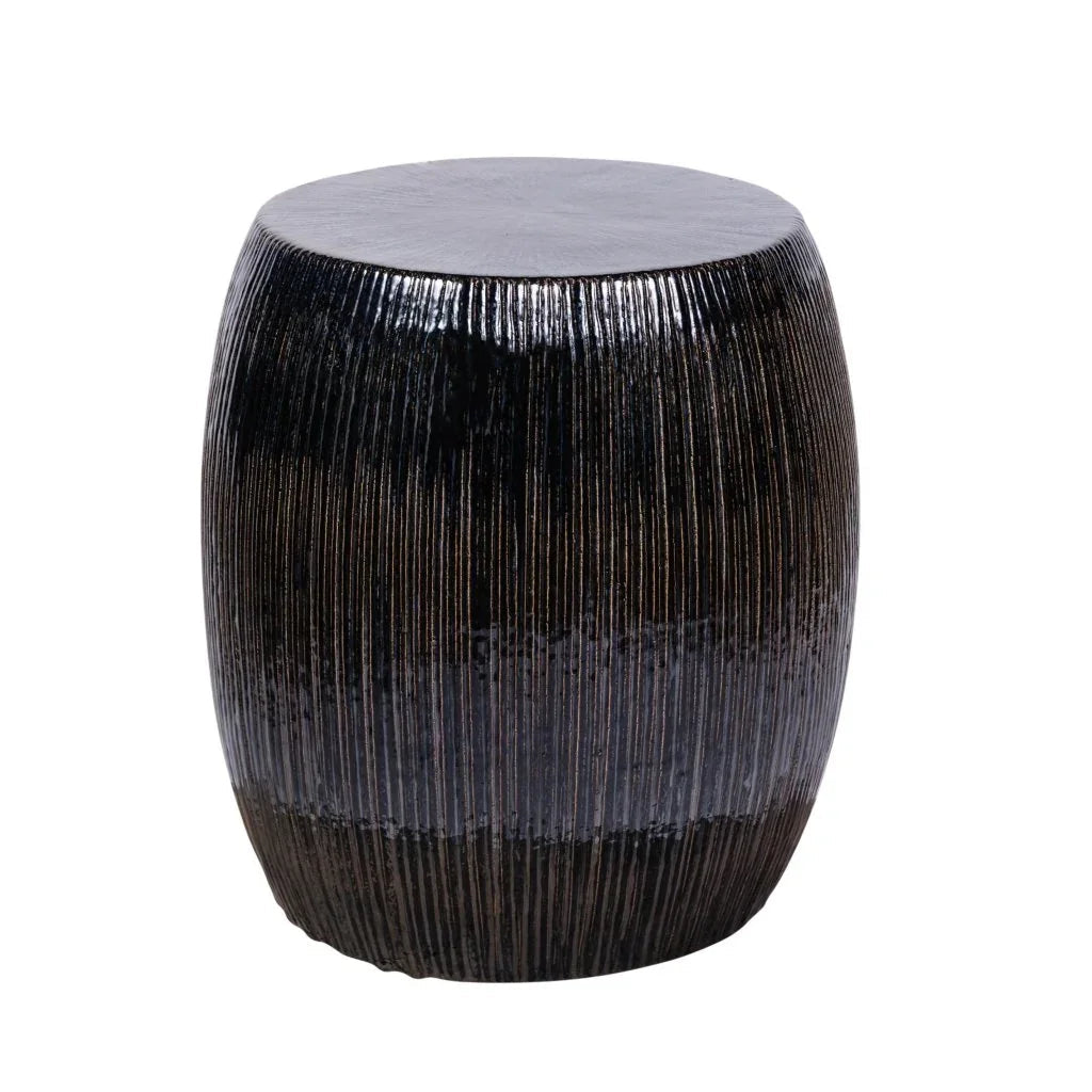 Seasonal Living Sunburst Ceramic Glazed Patio Stool