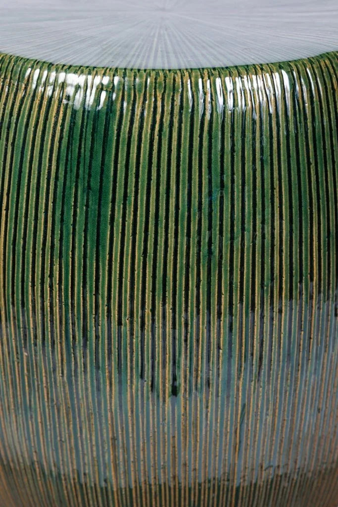 Seasonal Living Sunburst Ceramic Glazed Patio Stool