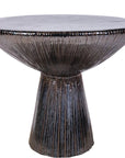 Sunburst Ceramic Round Patio Accent Table - LOOMLAN - Seasonal Living - Outdoor Side Tables