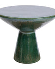 Sunburst Ceramic Round Patio Accent Table - LOOMLAN - Seasonal Living - Outdoor Side Tables