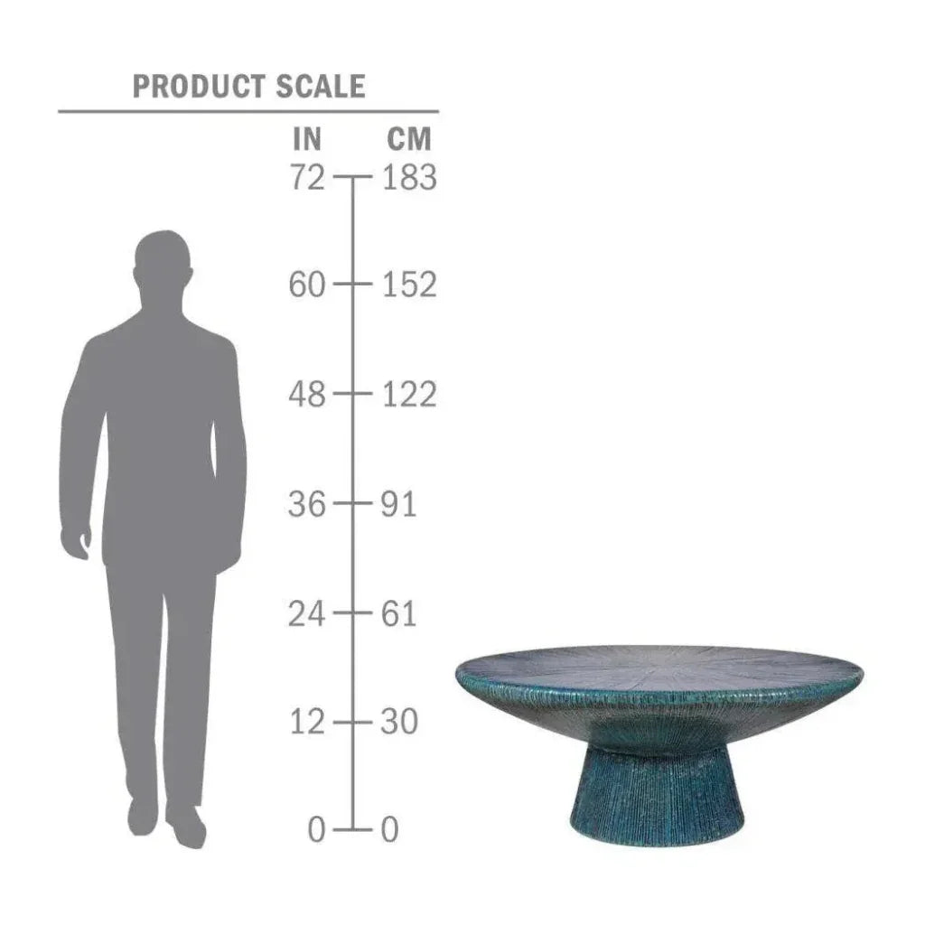 Seasonal Living Sunburst Black Ceramic Outdoor Coffee Table