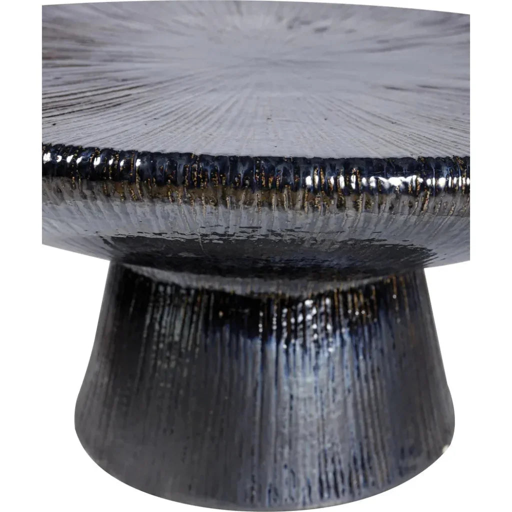 Seasonal Living Sunburst Black Ceramic Outdoor Coffee Table