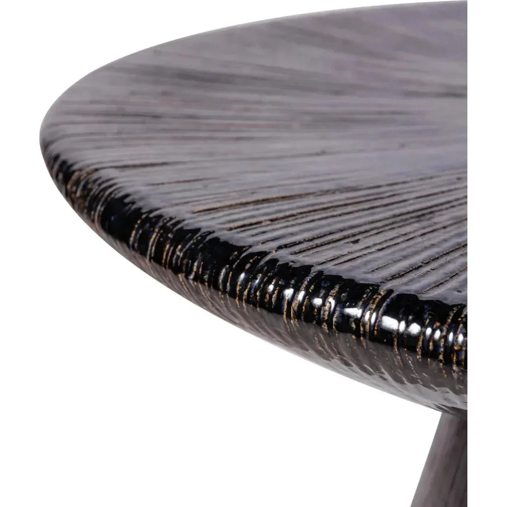 Seasonal Living Sunburst Black Ceramic Outdoor Coffee Table
