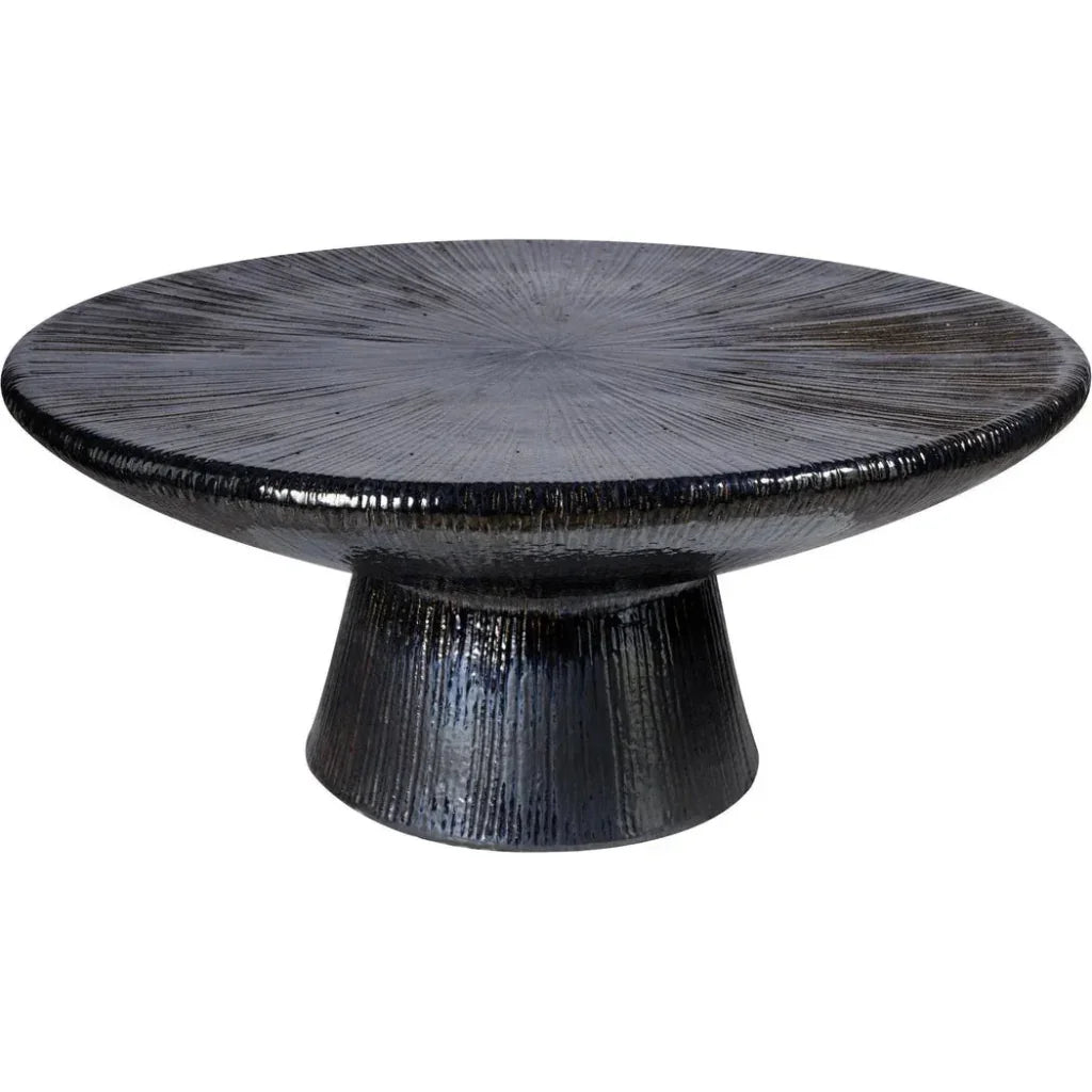 Seasonal Living Sunburst Black Ceramic Outdoor Coffee Table