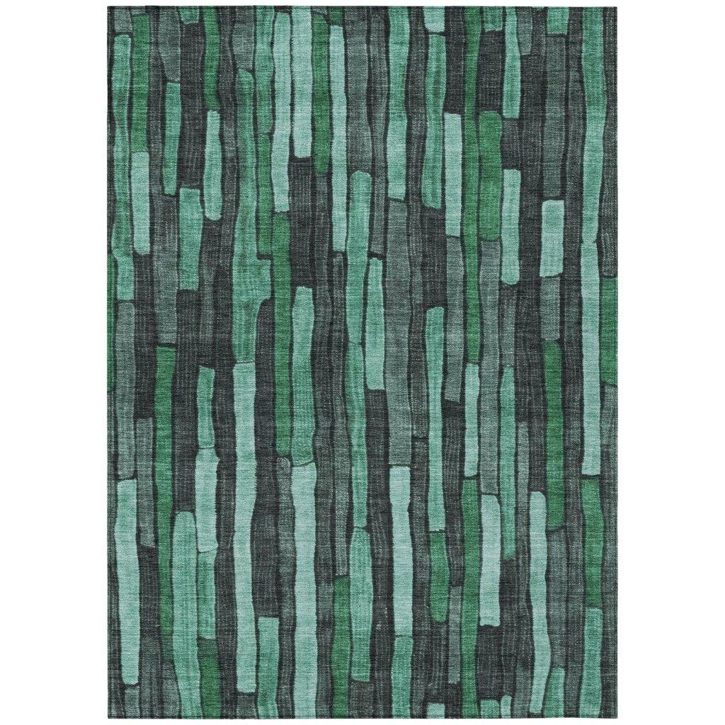 LOOMLAN Rugs Sundal Green Washable Indoor-Outdoor Rug