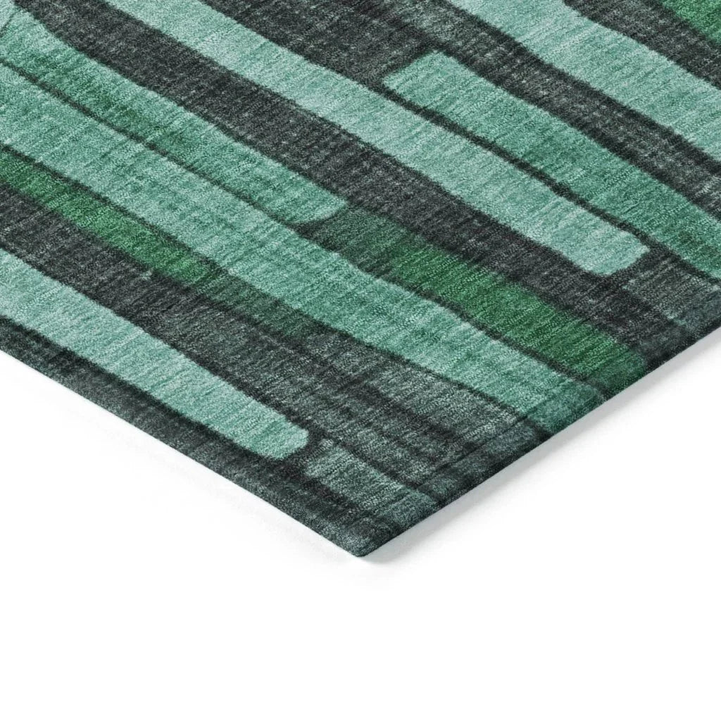 LOOMLAN Rugs Sundal Green Washable Indoor-Outdoor Rug