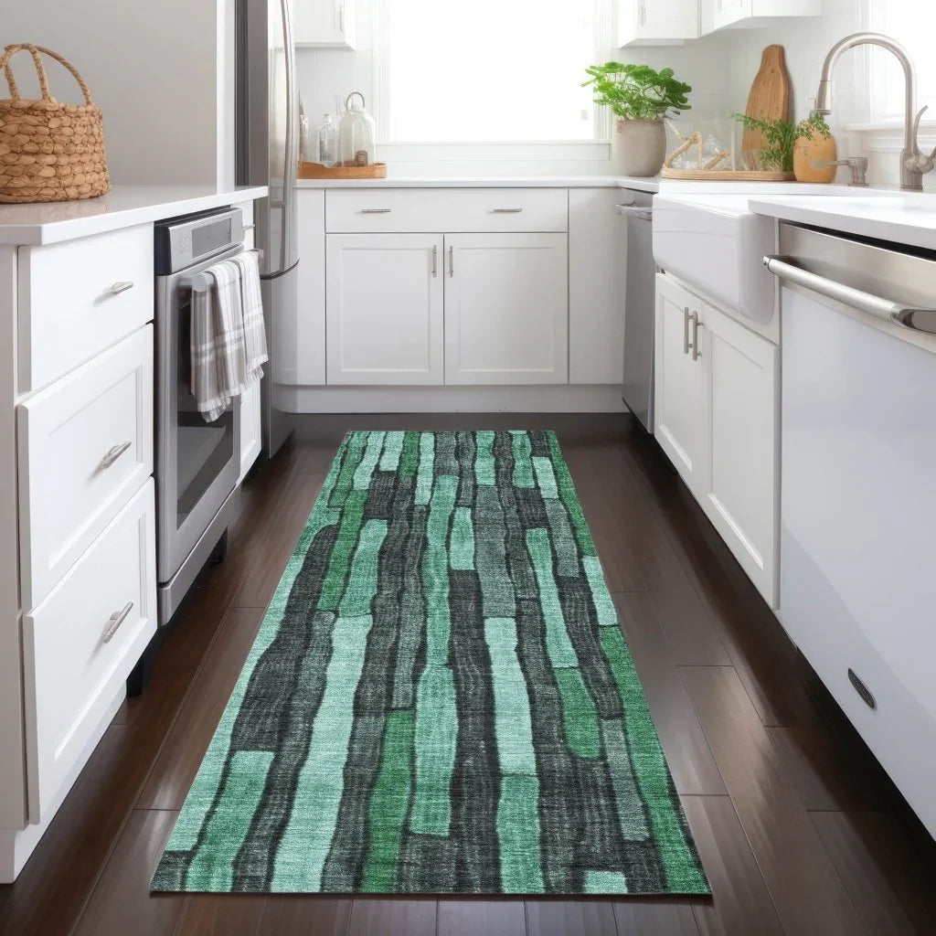 LOOMLAN Rugs Sundal Green Washable Indoor-Outdoor Rug