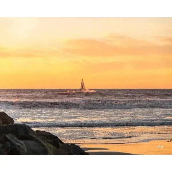 LOOMLAN Sunset Sail Coastal Wall Art Indoor Outdoor Canvas