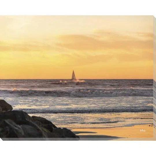 LOOMLAN Sunset Sail Coastal Wall Art Indoor Outdoor Canvas