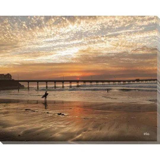 LOOMLAN Surfers Sunset Coastal Wall Art Indoor Outdoor Canvas