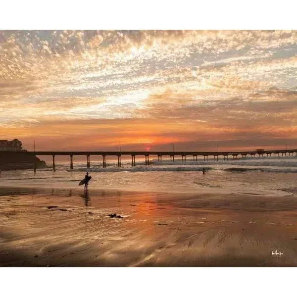 LOOMLAN Surfers Sunset Coastal Wall Art Indoor Outdoor Canvas