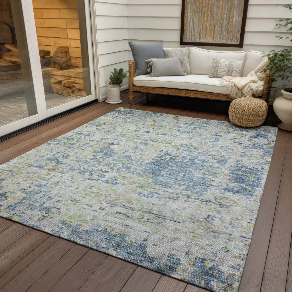 LOOMLAN Rugs Suri Blue Washable Indoor-Outdoor Rug