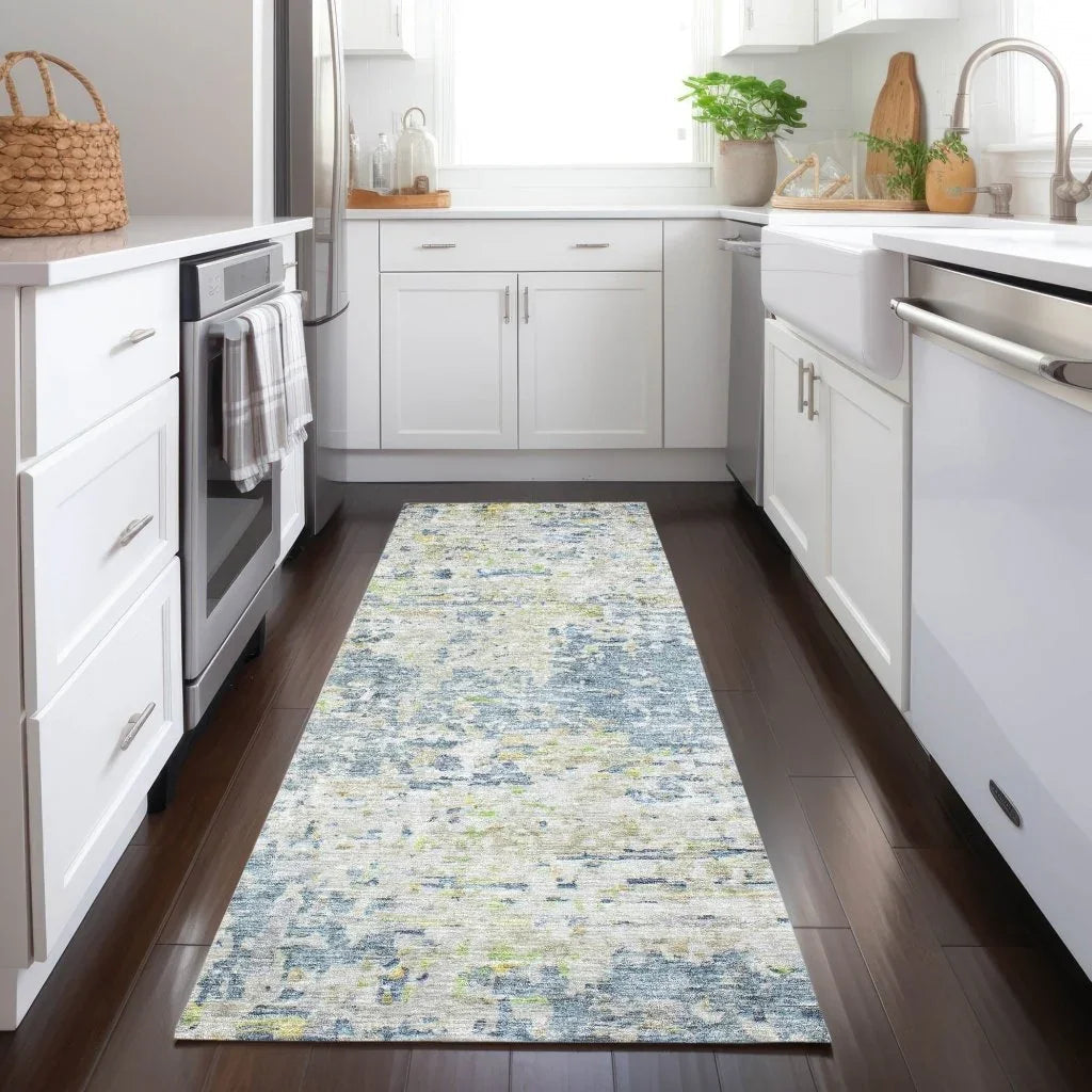 LOOMLAN Rugs Suri Blue Washable Indoor-Outdoor Rug