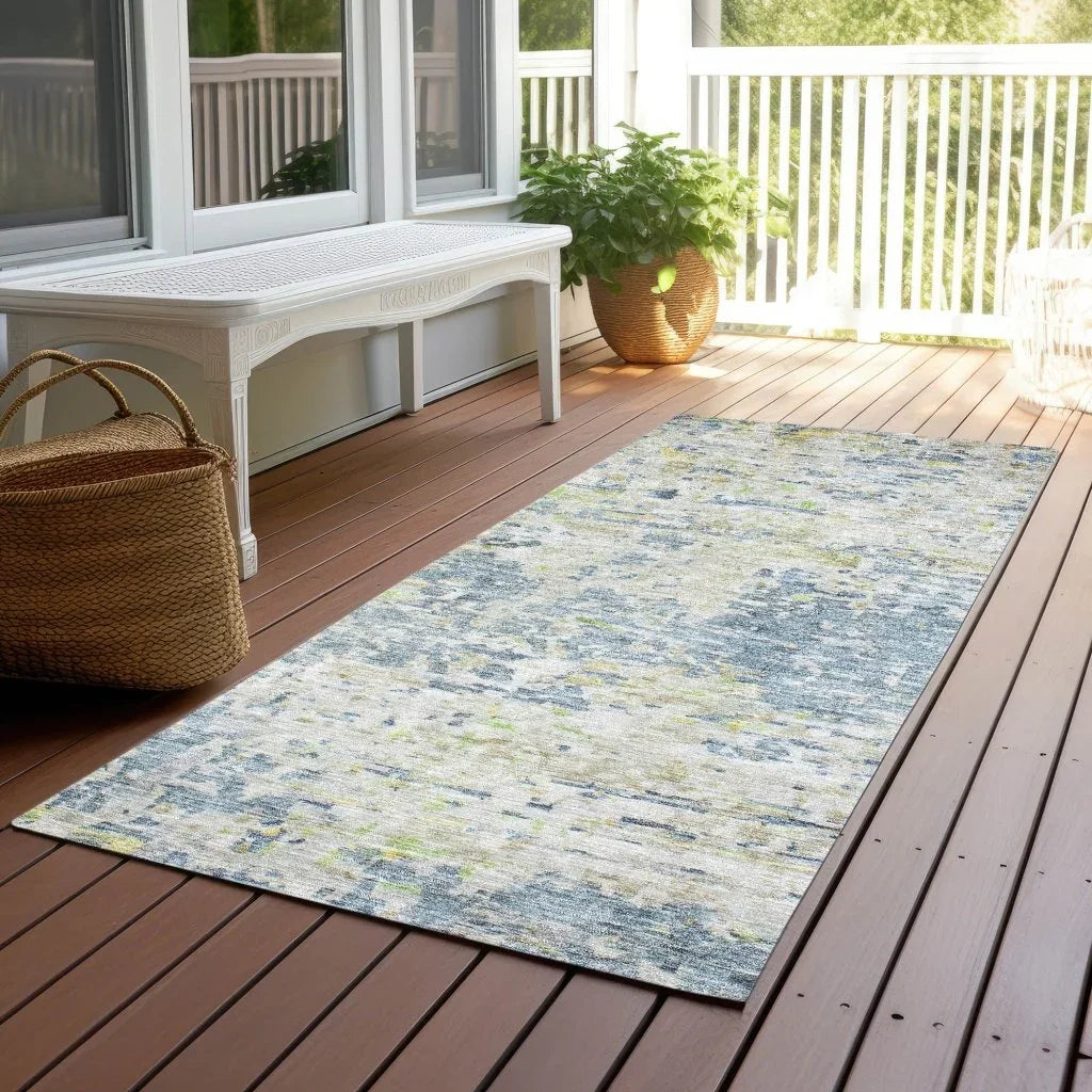 LOOMLAN Rugs Suri Blue Washable Indoor-Outdoor Rug