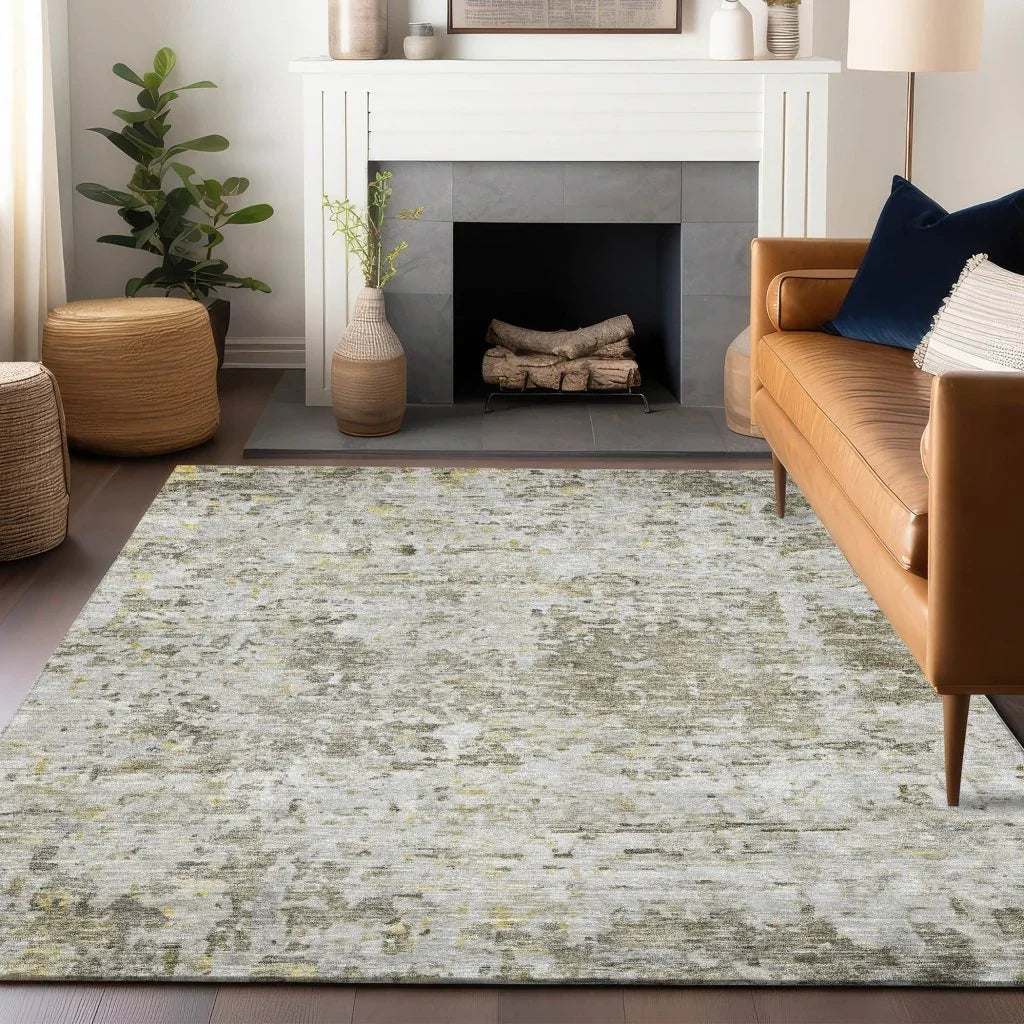 LOOMLAN Rugs Suri Brown Washable Indoor-Outdoor Rug